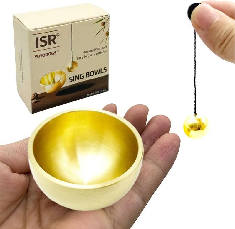 YOYODOGS Mini Singing Bowls Set,Portable Sound Bowl Brass Handcrafted For Yoga,Meditation And Mindfulness,Chakra Healing Relaxation Gifts For Men,Women - Image 1
